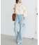 スリットビジューフレアデニムパンツ