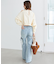 スリットビジューフレアデニムパンツ