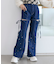 スリットビジューフレアデニムパンツ