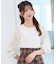 パールチュールスリーブ長袖トップス