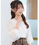 パールチュールスリーブ長袖トップス