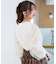 パールチュールスリーブ長袖トップス