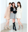 ふわふわニット×ミニワンピセット