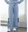 サイドリボンビジューデニムパンツ