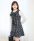 リボンブローチセットツイードワンピ