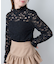 レースハイネックトップス