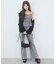 透かし柄ショートニットパーカー