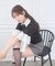 袖リボンシャツレイヤードライクカーデ