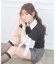 袖リボンシャツレイヤードライクカーデ