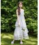 チェーン付きチュールティアードワンピ