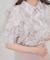 襟付きエアリーフリル半袖ブラウス