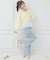 スリットビジューフレアデニムパンツ