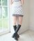 配色チェックニットミニスカパン