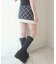 配色チェックニットミニスカパン