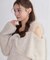 フェイクファーショルダーリボンニット