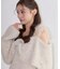 フェイクファーショルダーリボンニット