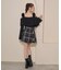 フェイクファーショルダーリボンニット