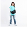 Nylon Messenger Bag JR Flap Zipper Pocket 3D Embroidery Neon