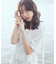 透かし花柄ブラウス