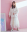 イレギュラーヘム段々チュールスカート