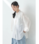 シアーバンドカラーシャツ