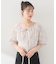 シアーチェックパフスリーブブラウス