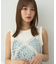 花柄プリントボーラー刺繍ミニキャミドレス
