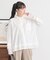 シフォン×チュールレイヤードシャツ