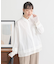 シフォン×チュールレイヤードシャツ
