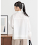 シフォン×チュールレイヤードシャツ