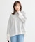 シフォン×チュールレイヤードシャツ