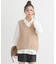シフォン×チュールレイヤードシャツ