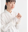 シフォン×チュールレイヤードシャツ