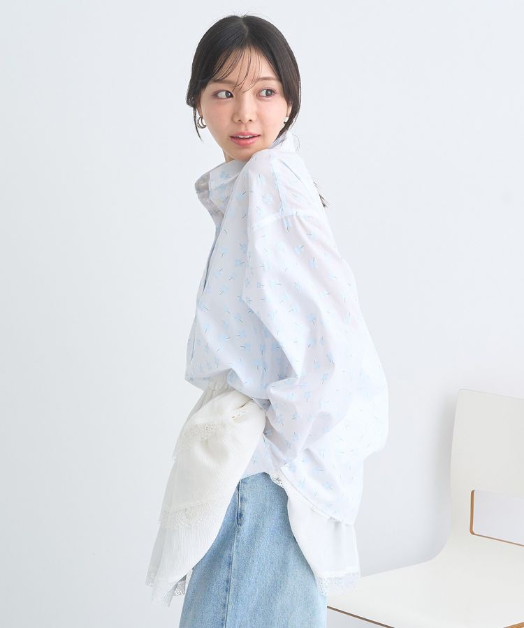 フラワーラバープリントシャツ