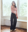 スクエアネックシャーリングショートブラウス