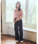 スクエアネックシャーリングショートブラウス