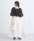 スクエアネックシャーリングショートブラウス