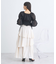 スクエアネックシャーリングショートブラウス