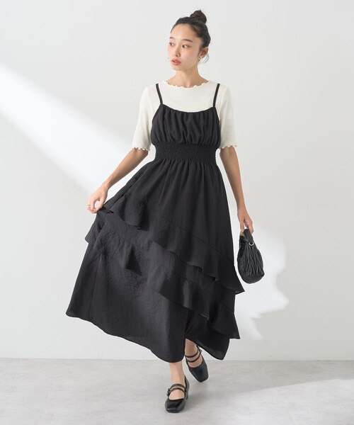 ティアード★ラッフル★ファイユ★ワンピース★ MARCHESA NOTTE MARCHESA NOTTE ファイユ ロングドレス ラッフル付き | THE