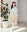 SET2点起毛ストライプシャツ+バルーンビスチェ