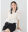 レースティアードシャーリングブラウス
