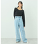 リボンプリントデニムパンツ