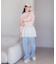 リボンプリントデニムパンツ