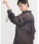 バックドロストシアーストライプオーバーシャツ
