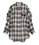 2wayショルダードロストリボンチェックシャツ