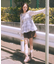チェックパターンバルーンキャミビスチェ