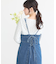 バックレースアップデニムキャミワンピース