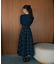 バックレースアップチェックスカート