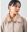 襟ファーレザーブルゾン