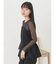 胸元シアーペプラムブラウス